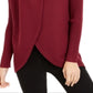 Cardigan Alfani Feminino com Acabamento em Pele Sintética Vermelho Tamanho P