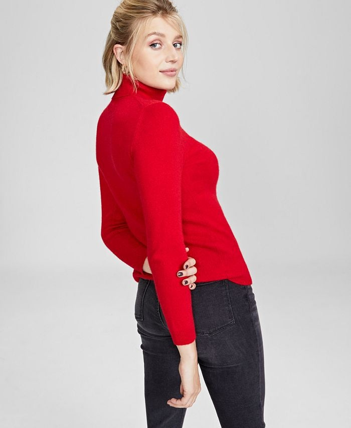 Suéter feminino de cashmere com gola alta Charter Club, vermelho, tamanho pequeno G