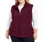 Colete feminino Karen Scott com zíper frontal vermelho tamanho 2X