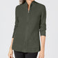 Karen Scott Cardigan Feminino Texturizado com Zíper Frontal Verde Tamanho P
