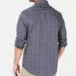 Camisa masculina de algodão com estampa de tapeçaria Tasso Elba, azul, tamanho extragrande