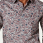 Camisa masculina com estampa paisley Fontino da Tasso Elba, cinza, tamanho GG
