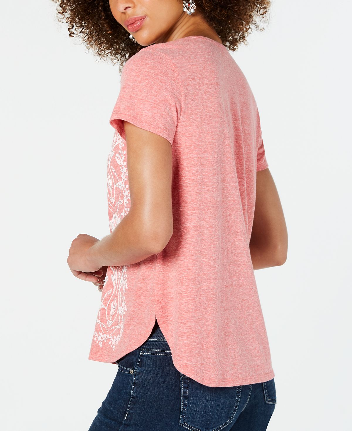 Camiseta feminina gráfica Style &amp; Co Laranja Tamanho P