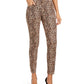 Calça jeans skinny feminina INC International Concepts com estampa de leopardo e ajuste curvilíneo, marrom, tamanho 18