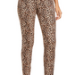 Calça jeans skinny feminina INC International Concepts com estampa de leopardo e ajuste curvilíneo, marrom, tamanho 18
