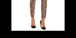 Calça jeans skinny feminina INC International Concepts com estampa de leopardo e ajuste curvilíneo, marrom, tamanho 18