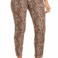 Calça jeans skinny feminina INC International Concepts com estampa de leopardo e ajuste curvilíneo, marrom, tamanho 18
