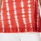 Blusa feminina estilo &amp; co tie-dye com babados e bainha listrada, tingida em laranja, tamanho pequeno extrapequeno