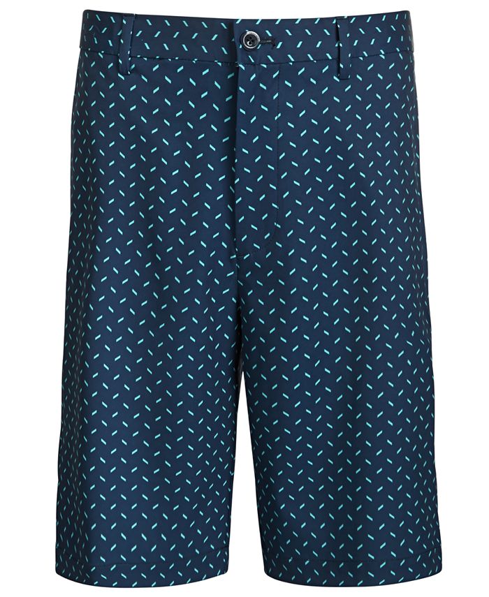 Calções de golfe elásticos com estampa metálica Greg Norman para homem, azul, tamanho 33