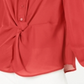 Blusa feminina Alfani com botões frontais e torcidos, tamanho pequeno, vermelha