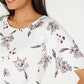 Blusa feminina Alfani com estampa e babados, tamanho pequeno, branca