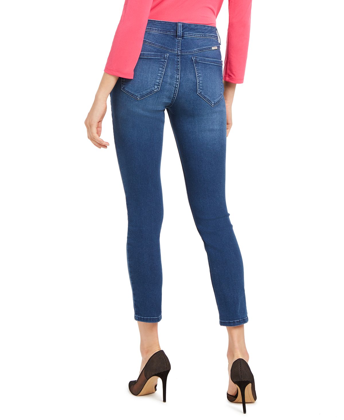 Calça jeans skinny com controle de barriga feminina INC International Concepts, azul, tamanho 4, pequena
