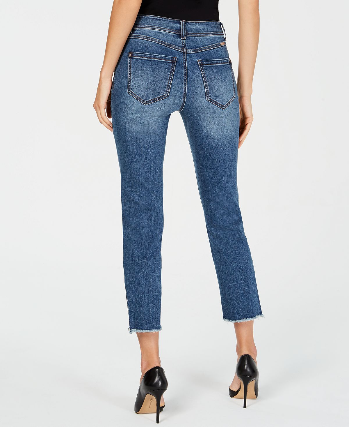 Calça jeans feminina reta mesclada INC International Concepts, azul, tamanho 0