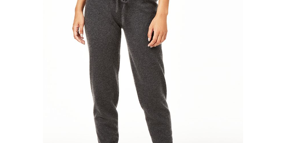 Calça jogger feminina Charter Club Cashmere cinza tamanho pequeno GG