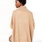 Poncho feminino de cashmere com gola alta, marrom, tamanho P/M, da Charter Club