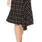 Vestido feminino Alfani estampado sem mangas com decote em joia abaixo do joelho para usar no trabalho, tamanho pequeno, extragrande