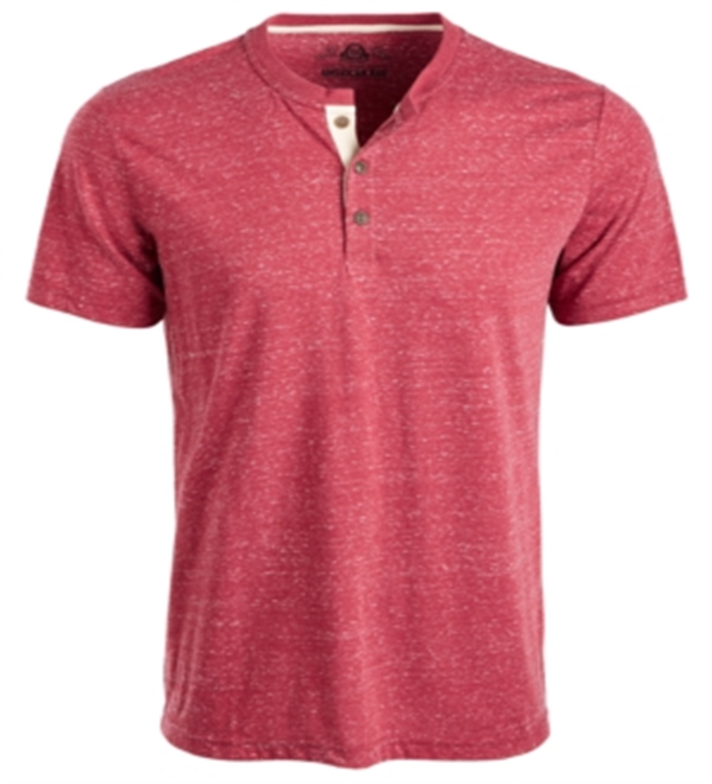 Camisa Henley de manga curta mesclada masculina American Rag, vermelha, tamanho pequeno