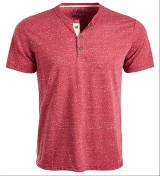 Camisa Henley de manga curta mesclada masculina American Rag, vermelha, tamanho pequeno