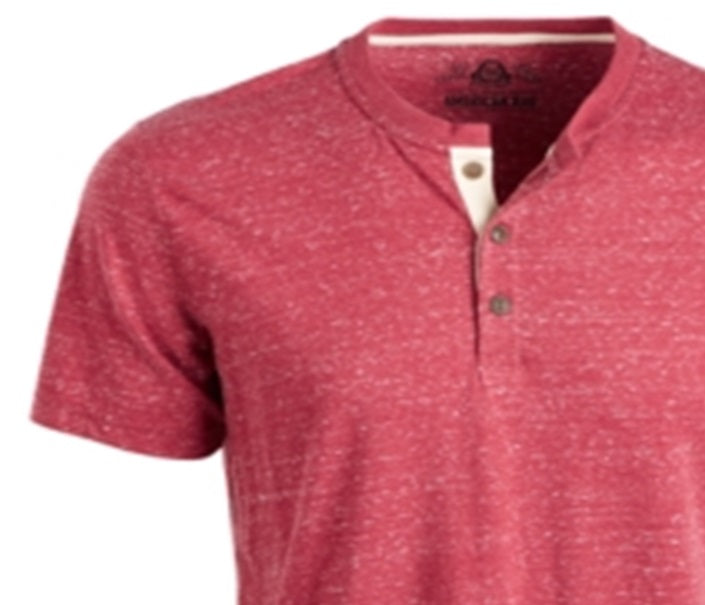 Camisa casual masculina American Rag de manga curta lisa vermelha tamanho extragrande