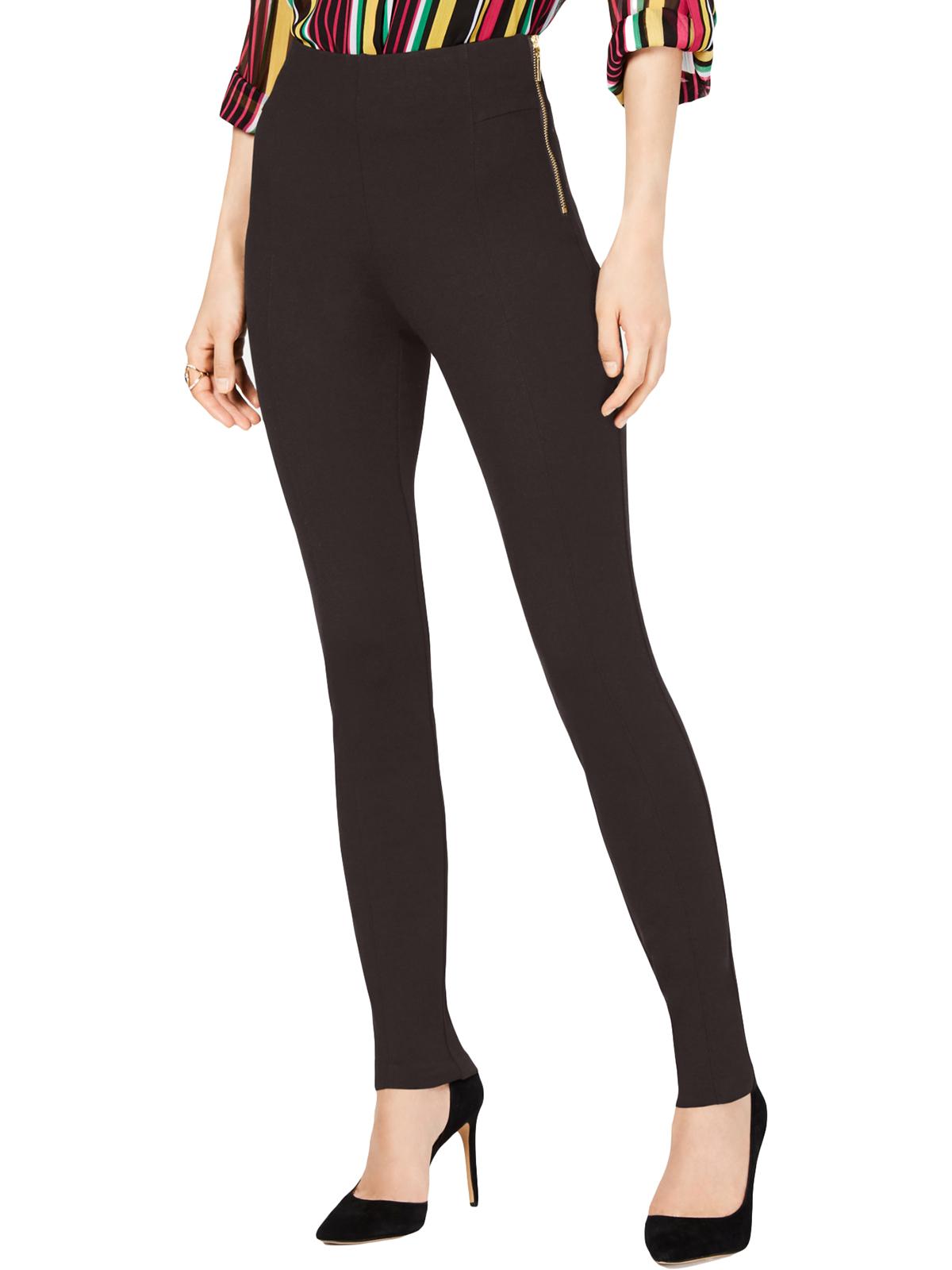 Calça skinny feminina INC International Concepts com zíper duplo e cintura alta, marrom, tamanho 6