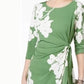 Blusa feminina Alfani com estampa e amarração lateral, verde, tamanho pequeno, G