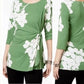Blusa feminina Alfani com estampa e amarração lateral, verde, tamanho pequeno, G