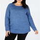 Karen Scott Suéter Feminino Plus Curvo com Barra Azul Tamanho 0X