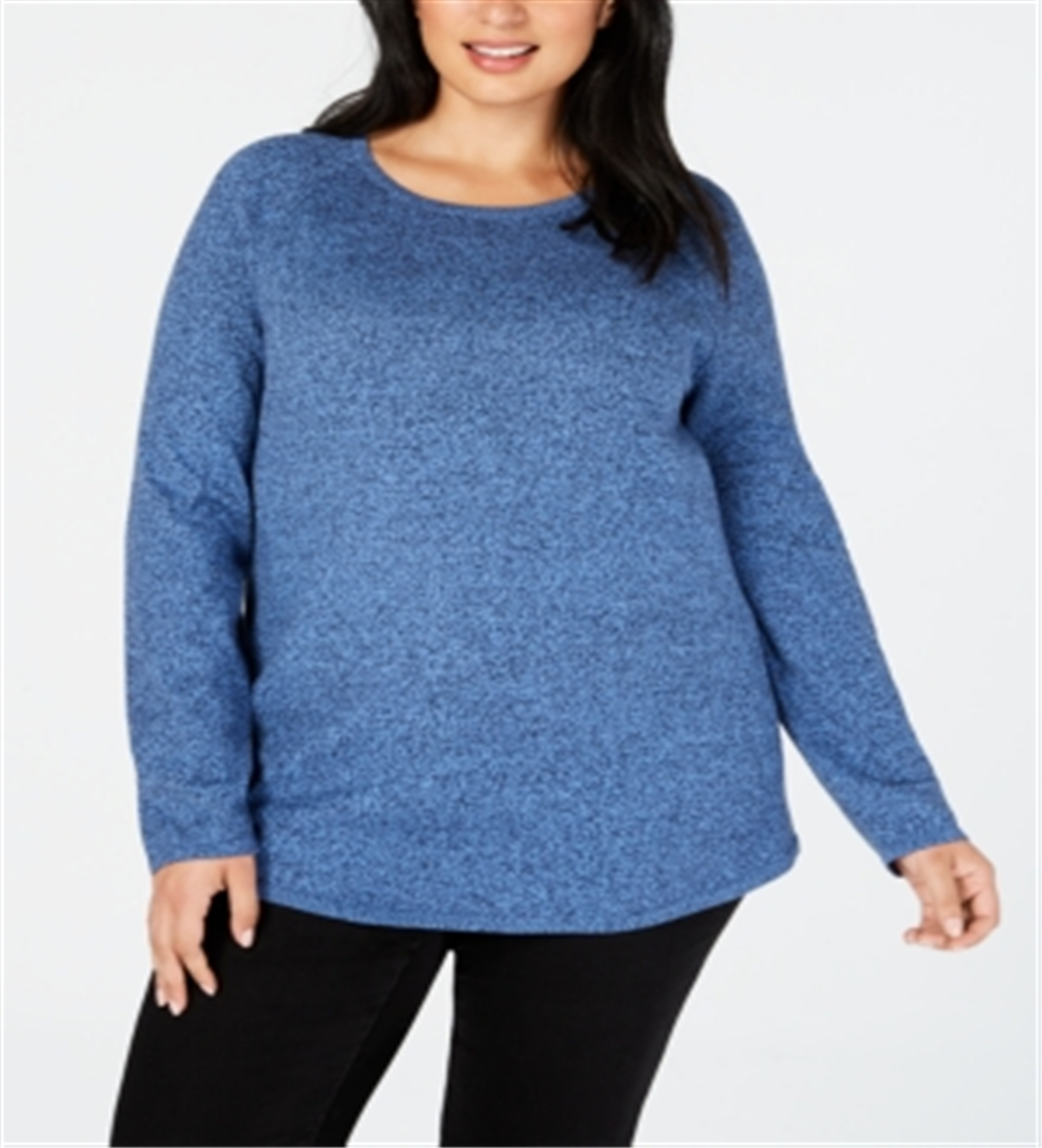 Karen Scott Suéter Feminino Plus Curvo com Barra Azul Tamanho 0X