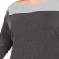 Suéter feminino Karen Scott Colorblocked Cinza Tamanho 1X
