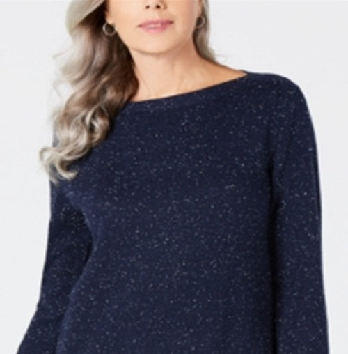 Karen Scott Suéter Túnica Texturizada Feminino Azul Tamanho Grande