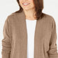 Karen Scott Cardigan Feminino Manga Longa Frente Aberta Marrom Tamanho P