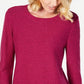 Karen Scott Suéter Feminino de Algodão Marmorizado Vermelho Tamanho X-S
