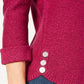 Karen Scott Suéter Feminino de Algodão Marmorizado Vermelho Tamanho X-S
