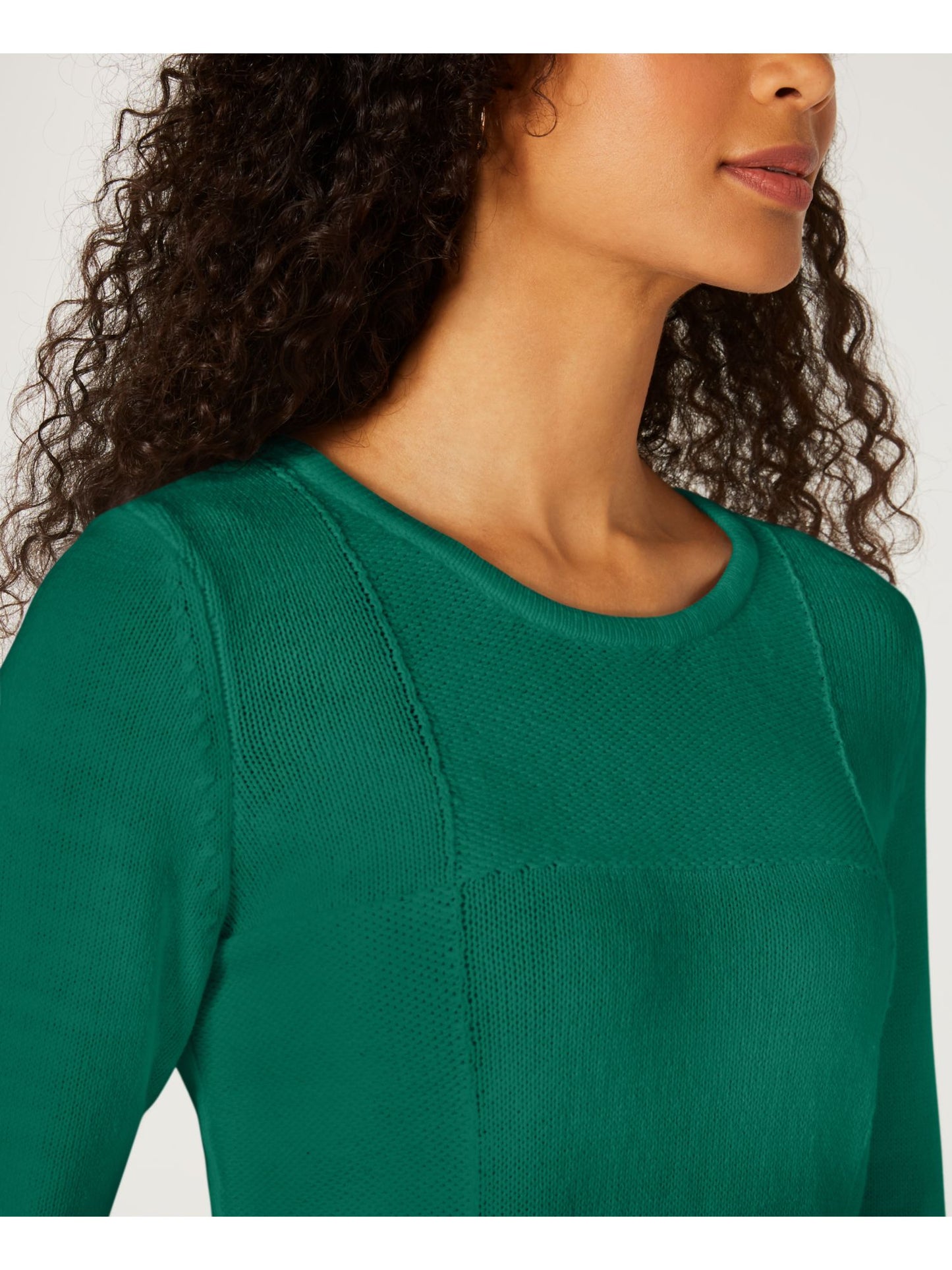 Karen Scott Suéter Feminino Patchwork Stitch Verde Tamanho Médio