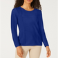 Karen Scott Suéter Feminino Patchwork Stitch Azul Tamanho XXG