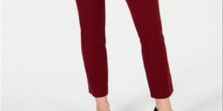 Charter Club Women's Solid Skinny Wear to Work Pants Red Size 14