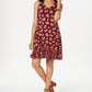 Vestido feminino estampado com costas cruzadas, tamanho médio, vermelho, estilo &amp; co