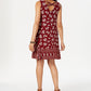 Vestido feminino estampado com costas cruzadas, tamanho médio, vermelho, estilo &amp; co