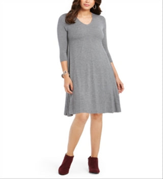 Vestido rodado feminino Style &amp; Co cinza tamanho pequeno