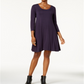 Vestido rodado feminino Style &amp; Co roxo escuro tamanho PP