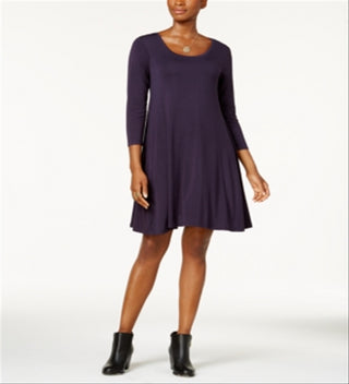 Vestido rodado feminino Style &amp; Co roxo escuro tamanho PP