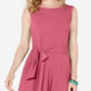 Vestido feminino Charter Club com amarração na cintura e midi, rosa, tamanho XX-G
