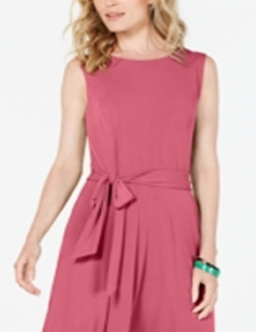 Vestido feminino Charter Club com amarração na cintura e midi, rosa, tamanho XX-G