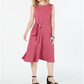Vestido feminino Charter Club com amarração na cintura e midi, rosa, tamanho XX-G