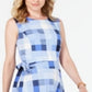 Vestido feminino xadrez MIDI Charter Club azul tamanho pequeno