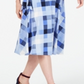 Vestido feminino xadrez MIDI Charter Club azul tamanho pequeno