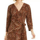 Vestido envelope falso reversível feminino Charter Club, marrom, tamanho 1X