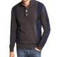 Suéter masculino INC International Concepts com botões de pressão e blocos de cores Henley, cinza, tamanho grande