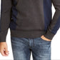 Suéter masculino INC International Concepts com botões de pressão e blocos de cores Henley, cinza, tamanho grande