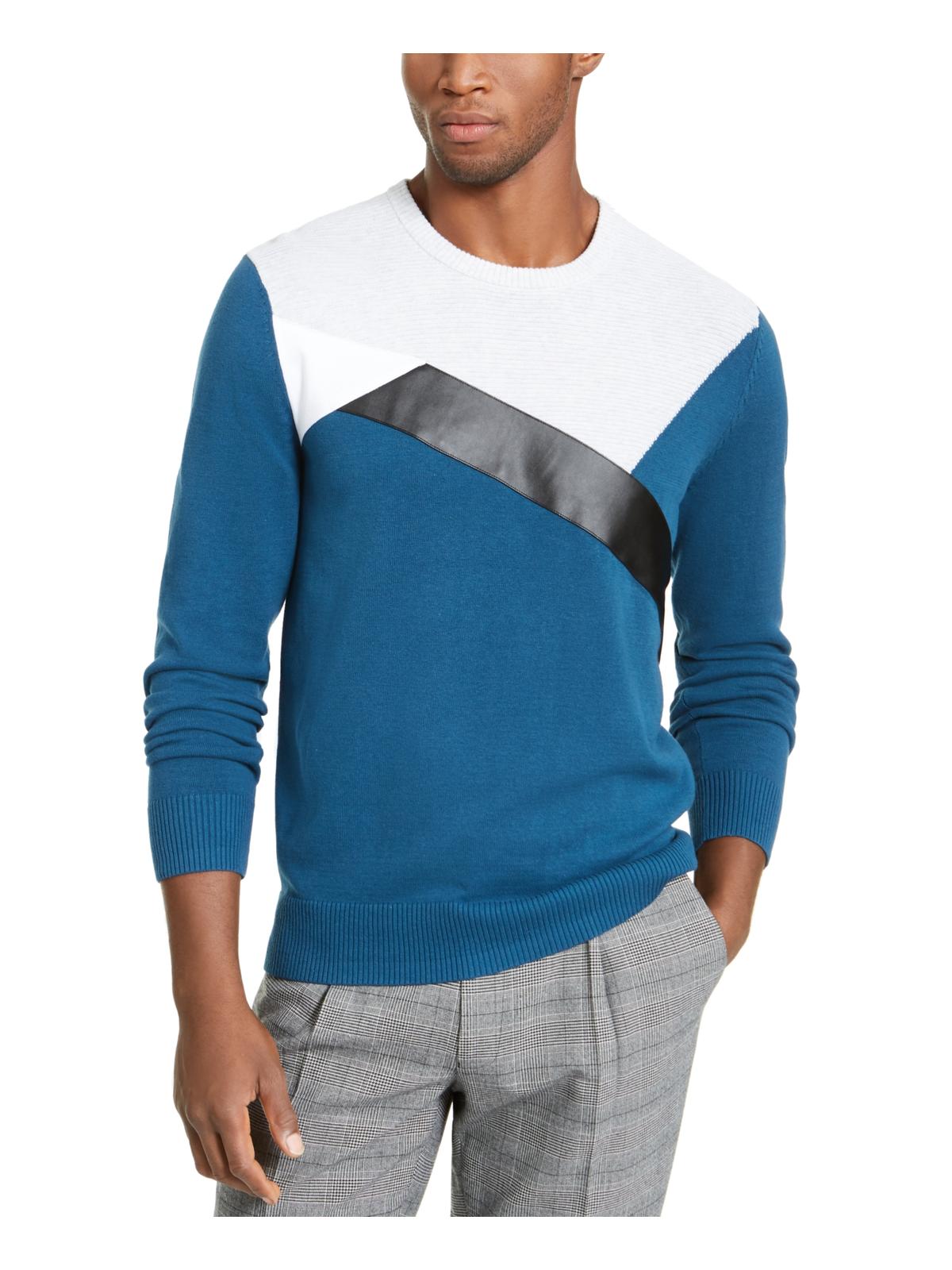 Suéter masculino com blocos de cores da INC International Concepts, azul, tamanho X-S